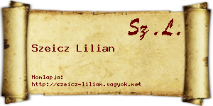 Szeicz Lilian névjegykártya
